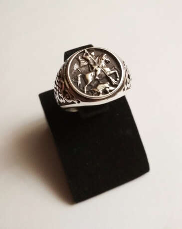 Кольцо «Серебряное мужское кольцо», Серебро, Смешанная техника, 2020 г. - фото 3