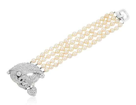 CULTURED PEARL AND DIAMOND BRACELET WITH GIA REPORT - photo 2