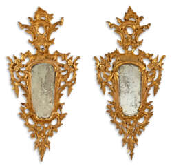 A PAIR OF NORTH ITALIAN GILTWOOD MIRRORS