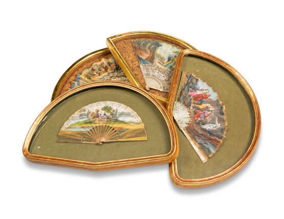 FOUR FANS FROM THE MESSEL-ROSSE FAN COLLECTION: FOUR GILTWOOD CASED FANS - photo 1