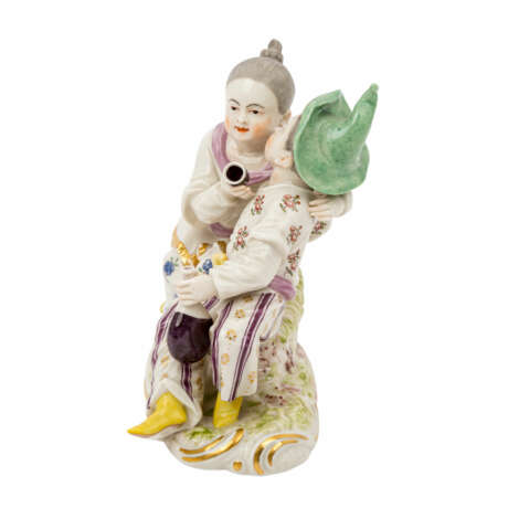 NYMPHENBURG, Porzellan Figurengruppe eines trinkenden Chinesenpaares - photo 2