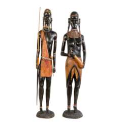 Paar Skulpturen aus Holz. KENIA, um 1970/80.