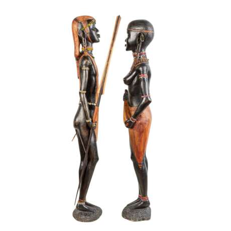 Paar Skulpturen aus Holz. KENIA, um 1970/80. - Foto 3