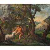 Maler des 18./19. Jahrhundert, 'Das verlorene Schaf', - Foto 1