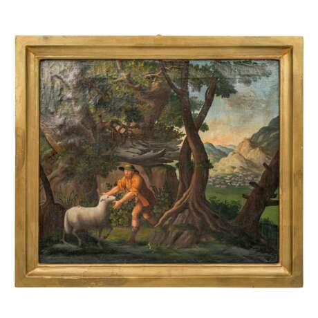 Maler des 18./19. Jahrhundert, 'Das verlorene Schaf', - Foto 2