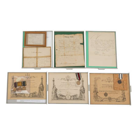 1870/71 Seltene Zusammenstellung Dokumente, Verleihungsurkunden - фото 1