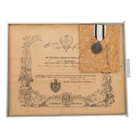 1870/71 Seltene Zusammenstellung Dokumente, Verleihungsurkunden - Foto 2
