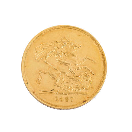 GB/GOLD - Seltenes 5 Pfund Stück 1887 - фото 2