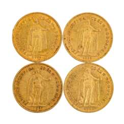 Ungarn - 4 x 10 Kronen, Gold,