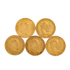 Österreich - 5 x 20 Kronen, Gold,