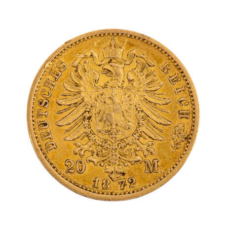 Dt. Kaiserreich / Preussen - 20 Mark 1872/B, Wilhelm I, - фото 2
