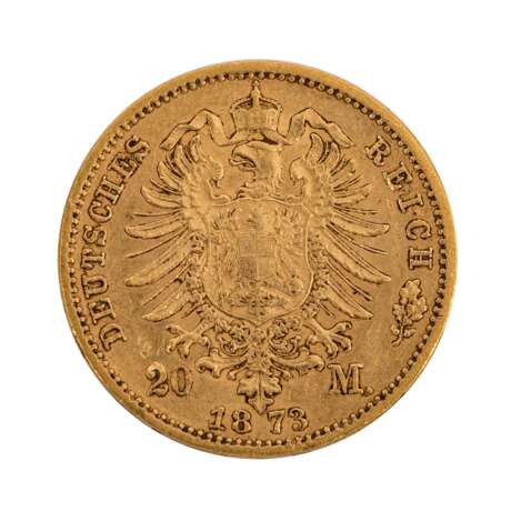 Deutsches Kaiserreich, Sachsen - 20 Mark 1873/E, König Johann V., - Foto 2