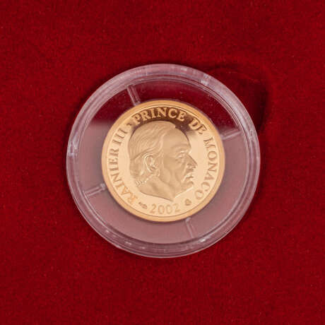 Monaco/Gold - 20 € 2002, Rainier III., vz-spgl, Oxidationsflecken, - photo 2
