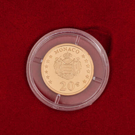 Monaco/Gold - 20 € 2002, Rainier III., vz-spgl, Oxidationsflecken, - photo 3