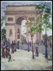 "Parisians at the Arc de Triomphe"