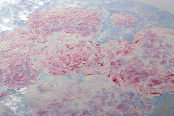 Розовая гортензия Canvas Acrylic paint Abstract Expressionism Still life 2019 - photo 2