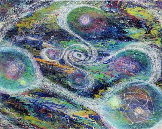Design Painting “Waltz of the Universe”, Canvas, Mixed media, Abstract Expressionist, Landscape painting, 2020 - photo 1