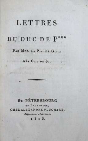 Lettres du Duc De P. - фото 1