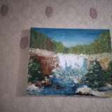 Painting “Waterfall”, Canvas on the subframe, Oil paint, Contemporary art, 2020 - photo 1