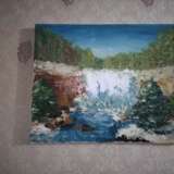 Painting “Waterfall”, Canvas on the subframe, Oil paint, Contemporary art, 2020 - photo 2