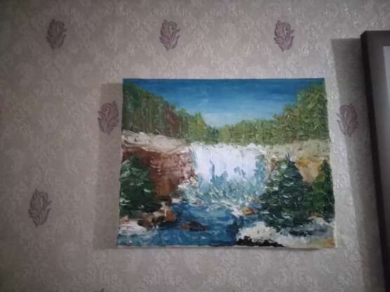 Painting “Waterfall”, Canvas on the subframe, Oil paint, Contemporary art, 2020 - photo 3