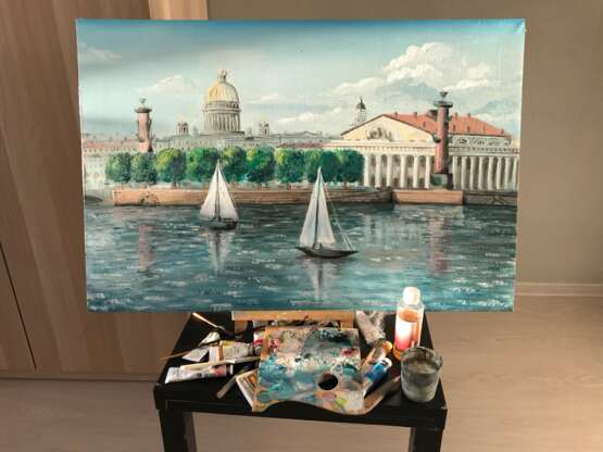 Виды Санкт-Петербурга Canvas on the subframe Oil paint Contemporary art Landscape painting 2020 - photo 1