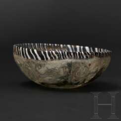 Glass bowl with floral decoration in a pigment layer between double walls, late Hellenistic - early Roman 1st century BC - 1st century AD
