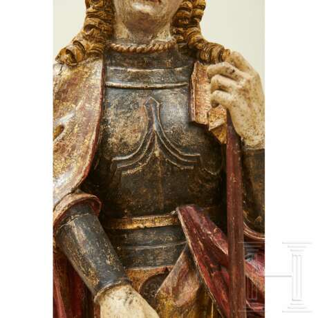 Skulptur des Heiligen Florians, süddeutsch, 2. Hälfte 15. Jahrhundert - Foto 4