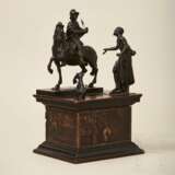 Bronzene Figurengruppe, der Heilige Martin zu Pferd mit Bettler und Hund, Norditalien, 17. Jahrhundert - Foto 1