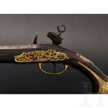Ein Paar Luxus-Miqueletpistolen, A.P. Esteva in Barcelona, um 1730/40 - Foto 23
