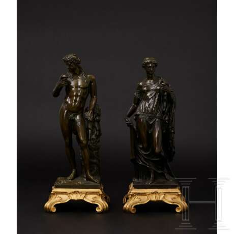 Bronzenes Figurenpaar, Dionysos und Nike darstellend, Frankeich, 19. Jahrhundert - Foto 12