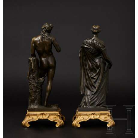 Bronzenes Figurenpaar, Dionysos und Nike darstellend, Frankeich, 19. Jahrhundert - Foto 14