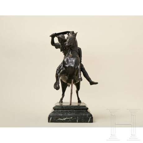 Alexander der Große auf seinem Schlachtross Bukephalos, Bronze nach dem antiken Vorbild aus Herculaneum, 19. Jahrhundert - Foto 8