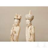 Großes Figurenpaar aus Elfenbein, China, um 1900 - Foto 12
