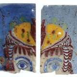 TWO FRAGMENTARY ROMAN MOSAIC GLASS THEATER MASKS INLAYS - фото 1