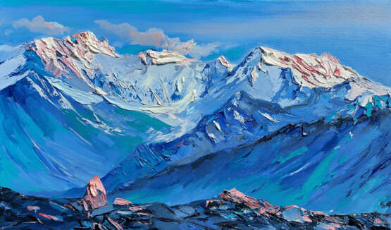 Snow splendor Canvas Oil paint Contemporary art Landscape painting 2020 - photo 1