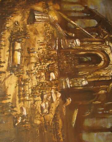 Painting “THE LAST BABEL”, Canvas on the subframe, Oil paint, Neo-impressionism, Historical genre, 2006 - photo 4