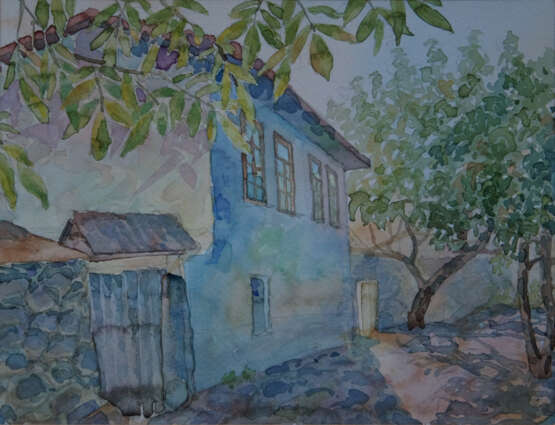 Drawing “By Grandma.”, Paper, Watercolor, Realist, Landscape painting, 2005 - photo 1