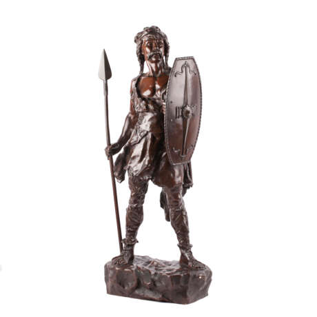 Skulpture „Bronzeskulptur Gallischer Krieger Levi“, Charles Octave Levy (1820 - 1899), Emaille, Gemischte Technik, 398, 1899 - Foto 4