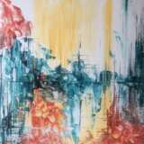 Painting “Visible town”, Canvas, Acrylic paint, Abstractionism, Landscape painting, 2020 - photo 1