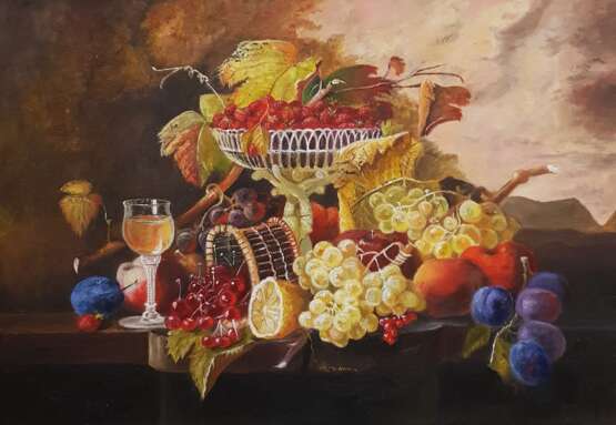 Gemälde „Herbststillleben“, Leinwand auf dem Hilfsrahmen, Ölfarbe, Realismus, Stillleben, 2020 - Foto 1