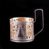 Porte-gobelets «Support de verre à thé en argent soviétique», Émail, Technique mixte, l'URSS (1922-1991), 398, 20 век - photo 1