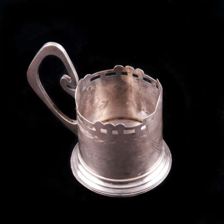 Boîte à thé, Porte-gobelets «Support de verre à thé russe SIlver», Émail, Technique mixte, Russie, Période antique, 20th - photo 2