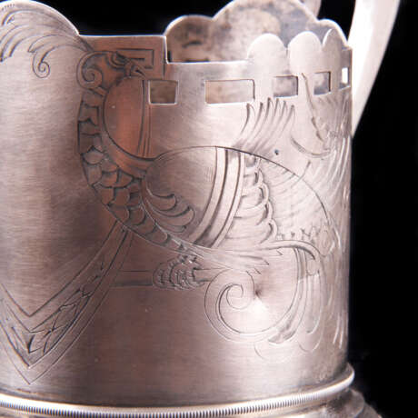 Becherhalter „Russischer Silber Teeglashalter“, Emaille, Gemischte Technik, Russland, 398, 20th - Foto 5