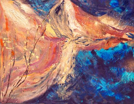 Интерьерная картина «Акриловая абстракция FANTASY ISLAND», Холст на подрамнике, Акриловые краски, Абстракционизм, 2020 г. - фото 1