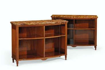 A PAIR OF FRENCH MAHOGANY BOOKCASES