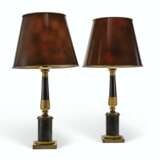 A PAIR OF RESTAURATION ORMOLU AND PATINATED-BRONZE LAMPS - Foto 1
