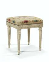 A LOUIS XVI WHITE-PAINTED TABOURET