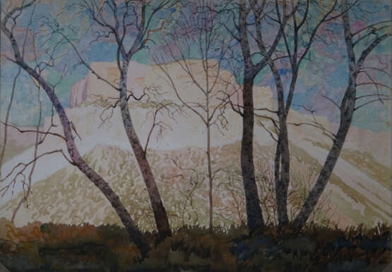 Над Бельбеком. Paper Watercolor Realism Landscape painting 2003 - photo 1