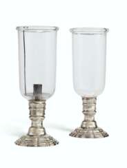 A PAIR OF FRENCH SILVERED-BRASS PHOTOPHORES